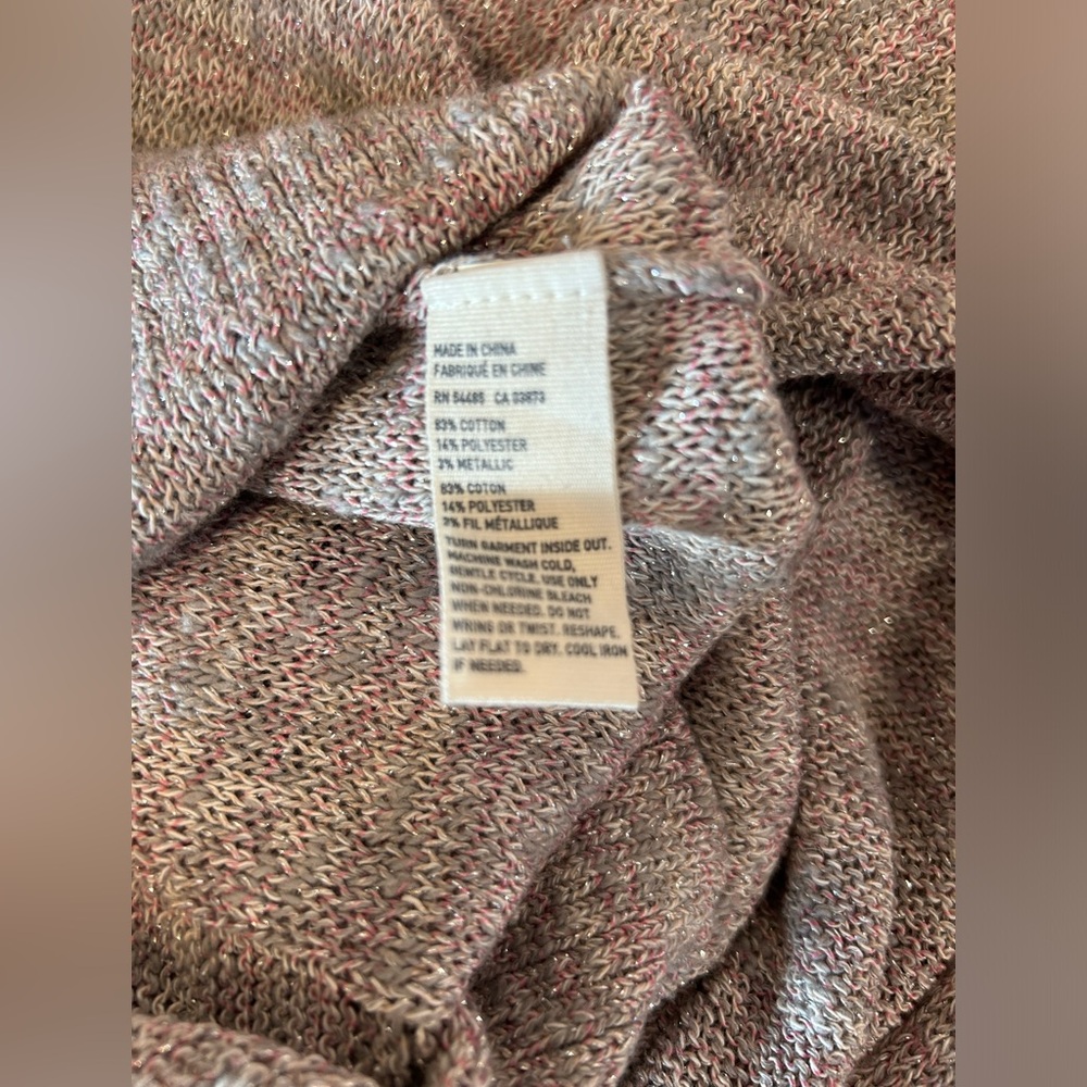 American Eagle Outfitters Womens Large Silver Sweater With Pink Tones & Metalic - Picture 4 of 7